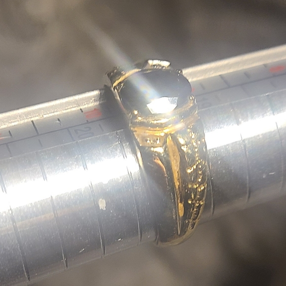 Black Onyx accented Diamonds 10kt gold - Picture 4 of 12